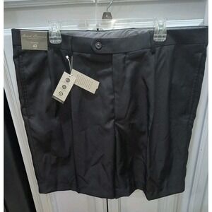 Cremieux Mens Black Signature Collection Pleated Performance Shorts Golf Size 40